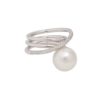 GELLNER Ring mit Südseeperle und Brillanten