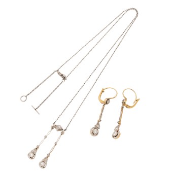 Antikes Schmuckset mit Diamantbesatz