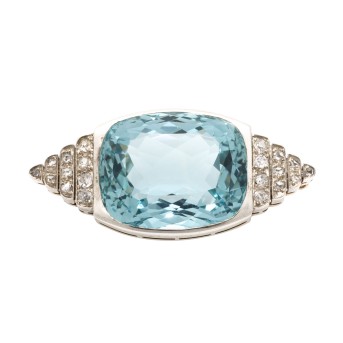 Anhänger mit feinem Aquamarin ca. 48 ct