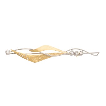 Nadel mit Brillanten von zus. ca. 0,4 ct,