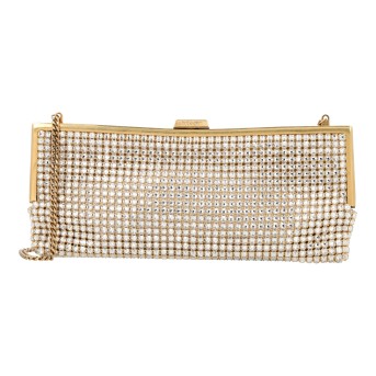 SAINT LAURENT Clutch 'CRYSTAL MESH FRAME CLUTCH'. 