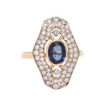 Ring mit Saphir und Brillanten