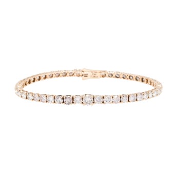 Tennisarmband mit Brillanten im Verlauf  zus. 7,24 ct.