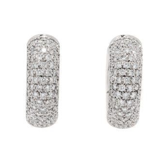 Paar Creolen mit Brillanten zus. ca. 1,2 ct,