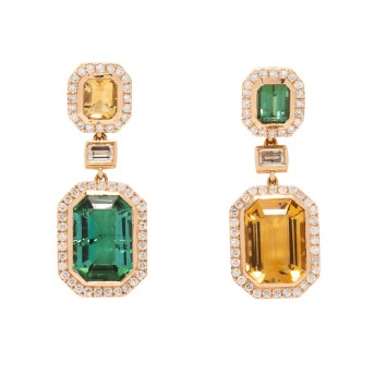 Elegante Ohrhänger mit feinen Turmalinen und Citrinen