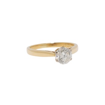 Solitärring mit Brillant ca. 0,90 ct,