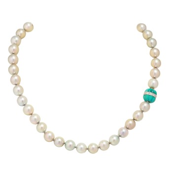 Graue Akoya Perlenkette,