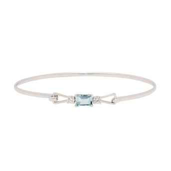 Armreif mit Aquamarin 0,9 ct und Brillanten