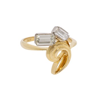 Jugendstil Ring mit Diamanten