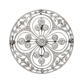 Belle Époque feine Brosche/Anhänger mit Diamanten
