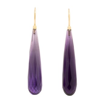 Paar Ohrhänger mit Amethysten