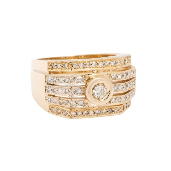 Ring mit Brillant ca. 0,10 ct und Diamanten