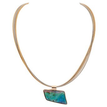 Collier mit feinem Boulderopal von ca. 23,5 ct,