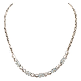 Collier mit 5 Aquamarinen