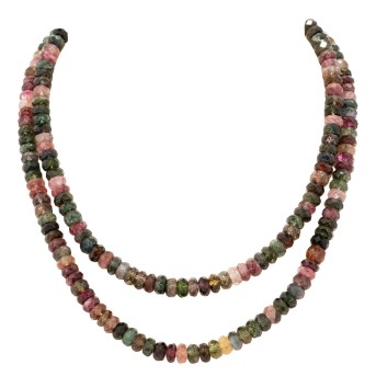 Lange Kette aus facettierten Turmalinrondellen,