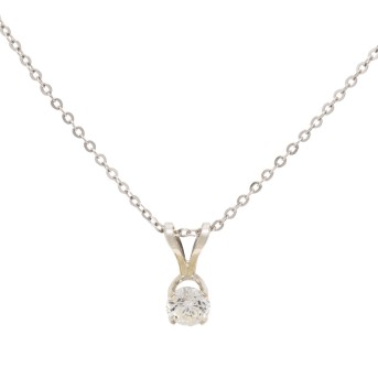 Kette und Solitär Anhänger mit Brillant