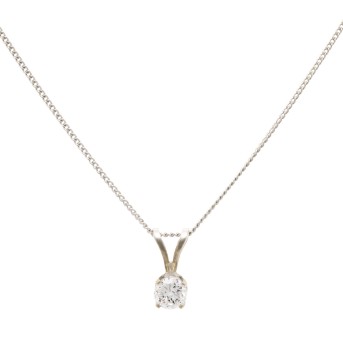 Kette und Solitär Anhänger mit Brillant