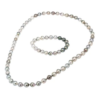 Schmuckset aus Tahitiperlen Collier und Armband,