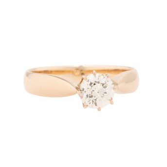 Solitärring mit Altschliffdiamant von ca, 0,75 ct, 