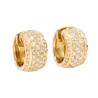 Paar Klappcreolen mit Brillanten von ca. 2,2 ct,  