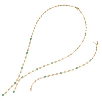 Set aus Y-Collier u. Armband mit Brillanten zus. ca. 0,5 ct,