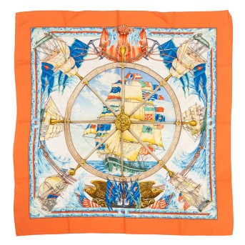 HERMÈS HERMÈS Seidencarré 'VIVE LE VENT'.