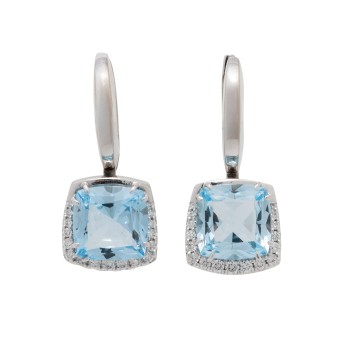 WEMPE BY KIM Ohrringe "Blu" mit Topas und Brillanten
