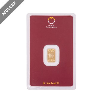 GOLDbarren – 1 g GOLD fein, Goldbarren geprägt, Hersteller Argor-Heraeus,