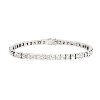 Tennisarmband mit 46 Brillanten von zus. ca. 10,21 ct, 