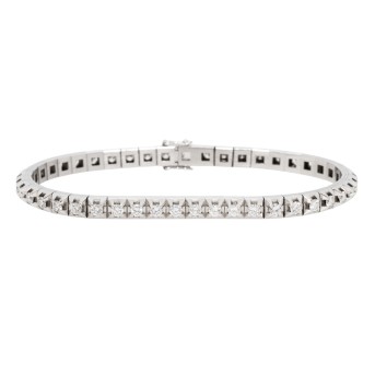 Ternnisarmband mit 45 Brillanten von zus. ca. 3,6 ct, 