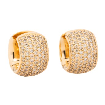 ISABELLEFA Ellipse Creolen mit naturbraunen Brillanten Pavé zus. 2,62 ct. 