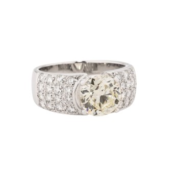 Eleganter Bandring mit 1 Altschliffdiamant von 2,44 ct. 