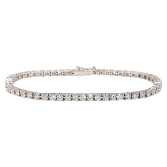 Tennisarmband mit 55 Brillanten von zus. ca. 4,30 ct, 