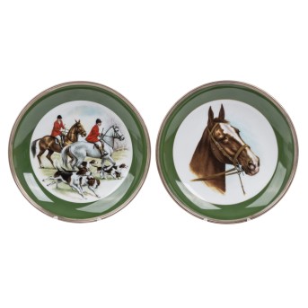 Paar Teller mit Jagdmotivdekor. KAISER, 