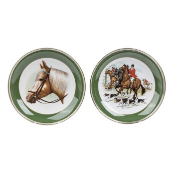 Paar Teller mit Jagdmotivdekor. KAISER, 
