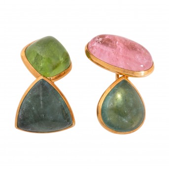 Elegante Manschettenknöpfe mit Turmalin Cabochons