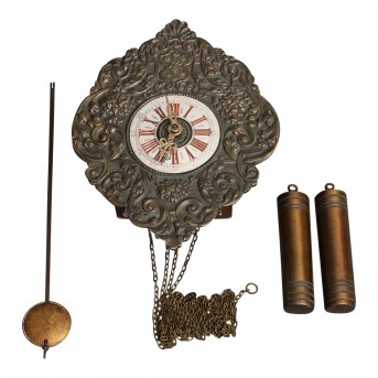 Wanduhr, Metall/Holz, 20./21. Jh.