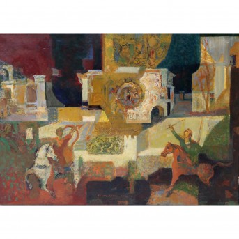 AKEN, WIM VAN AKEN, WIM VAN (1933-2015): "Mystiek Conflict/Mythologischer Konflikt (Stilleben)", 2005.