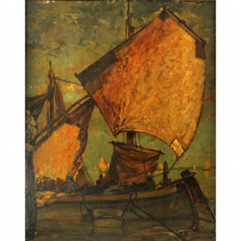 DILL, LUDWIG DILL, LUDWIG (1848-1940): Fischerboot, wohl um 1910 (20. Jhd.)