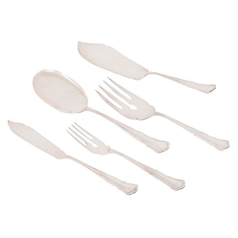 WILKENS WILKENS Fischbesteck f. 12 Personen 'Chippendale', 925 Silber, 20. Jh.