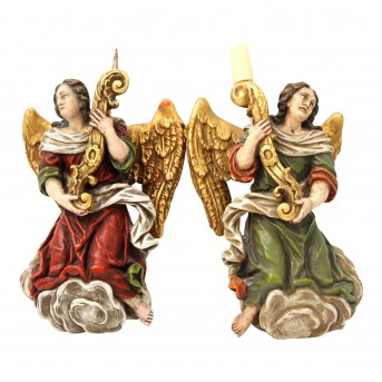 Zwei LEUCHTER-ENGEL, 18./19.Jh.,