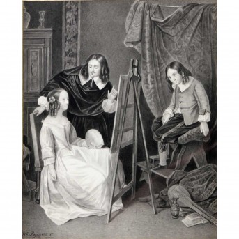 REYNTJENS, ENGELBERT HENRICUS REYNTJENS, ENGELBERT HENRICUS (1817-1900): "Vor der Staffelei", 1850,