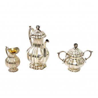 ÖSTERREICH 3-tlg. Kaffeekern, Silber, 19./ 20. Jh.