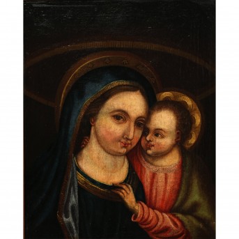 MALER des 18./19. Jh., Alpenraum, "Madonna mit Kind",