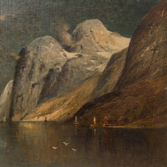 LINDTBORG, F., probably pseudonym for Karl Kaufmann (1843-1902), "Fjord Landscape",