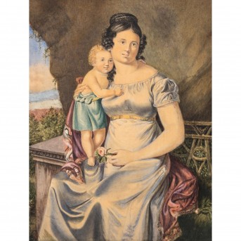 DEIKER, FRIEDRICH, attr. (Hanau 1792-1843 Wetzlar), 'Mutter mit Kind',