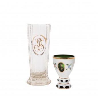 Set of 2 glasses, 19th/20th c.: