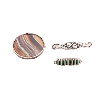 Jewelry set of 3 silver brooches