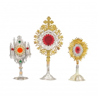Set of three monstrances, 19th/20th c.,