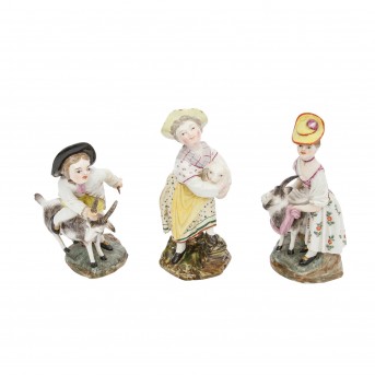 BOCK-WALLENDORF/DAMM BOCK-WALLENDORF/DAMM Thüringen, 3 Figurengruppen, 19./20.Jh.